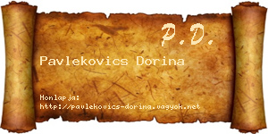 Pavlekovics Dorina névjegykártya